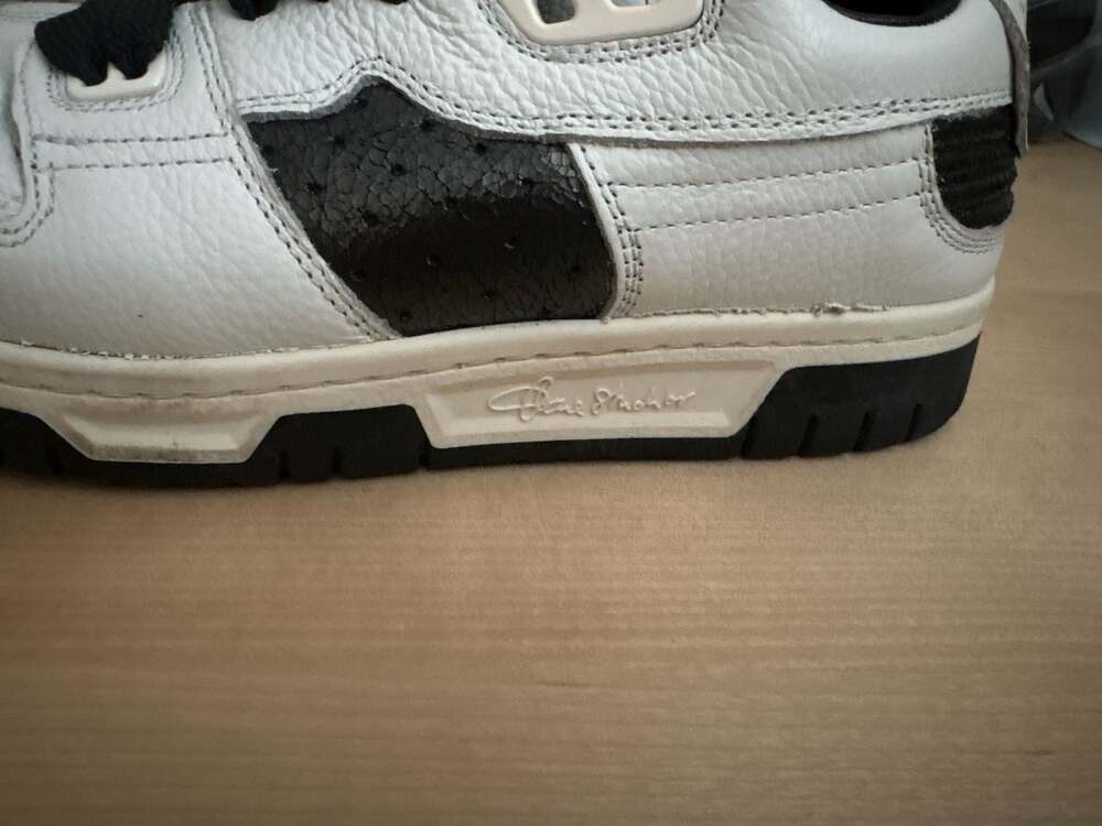 Acne Studios 08STHLM Low White Black Sneakers - Picture 9 of 14